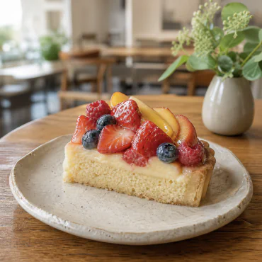 Früchtekuchen im Bistro
